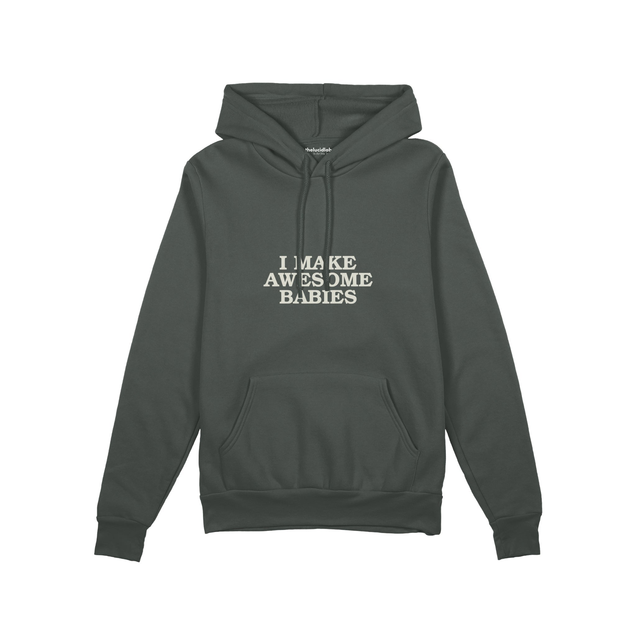 I Make Awesome Babies Oversize Hoodie — Antrasit — ön görünüm