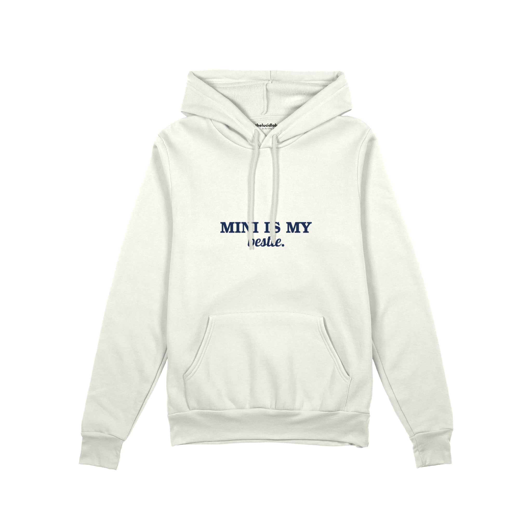 Mini Is My Bestie Oversize Hoodie — Beyaz — ön görünüm