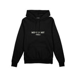 Mini Is My Bestie Oversize Hoodie — Siyah — ön görünüm