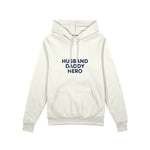 Husband Daddy Hero Oversize Hoodie — Beyaz — ön görünüm