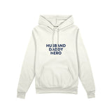 Husband Daddy Hero Oversize Hoodie — Beyaz — ön görünüm