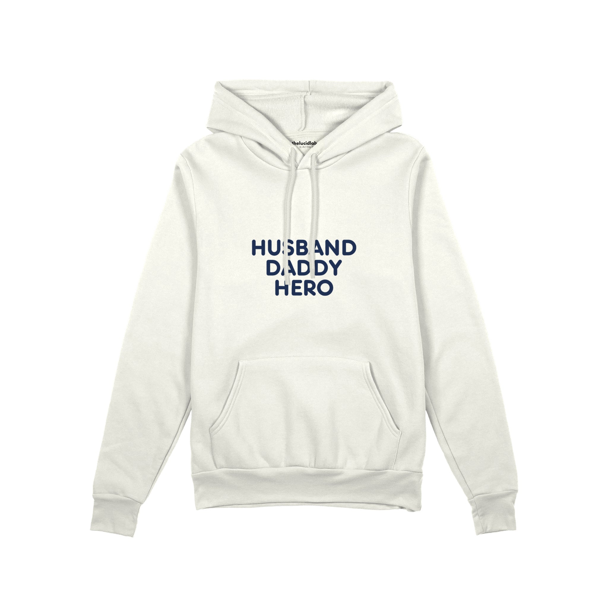 Husband Daddy Hero Oversize Hoodie — Beyaz — ön görünüm