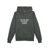 Husband Daddy Hero Oversize Hoodie — Antrasit — ön görünüm