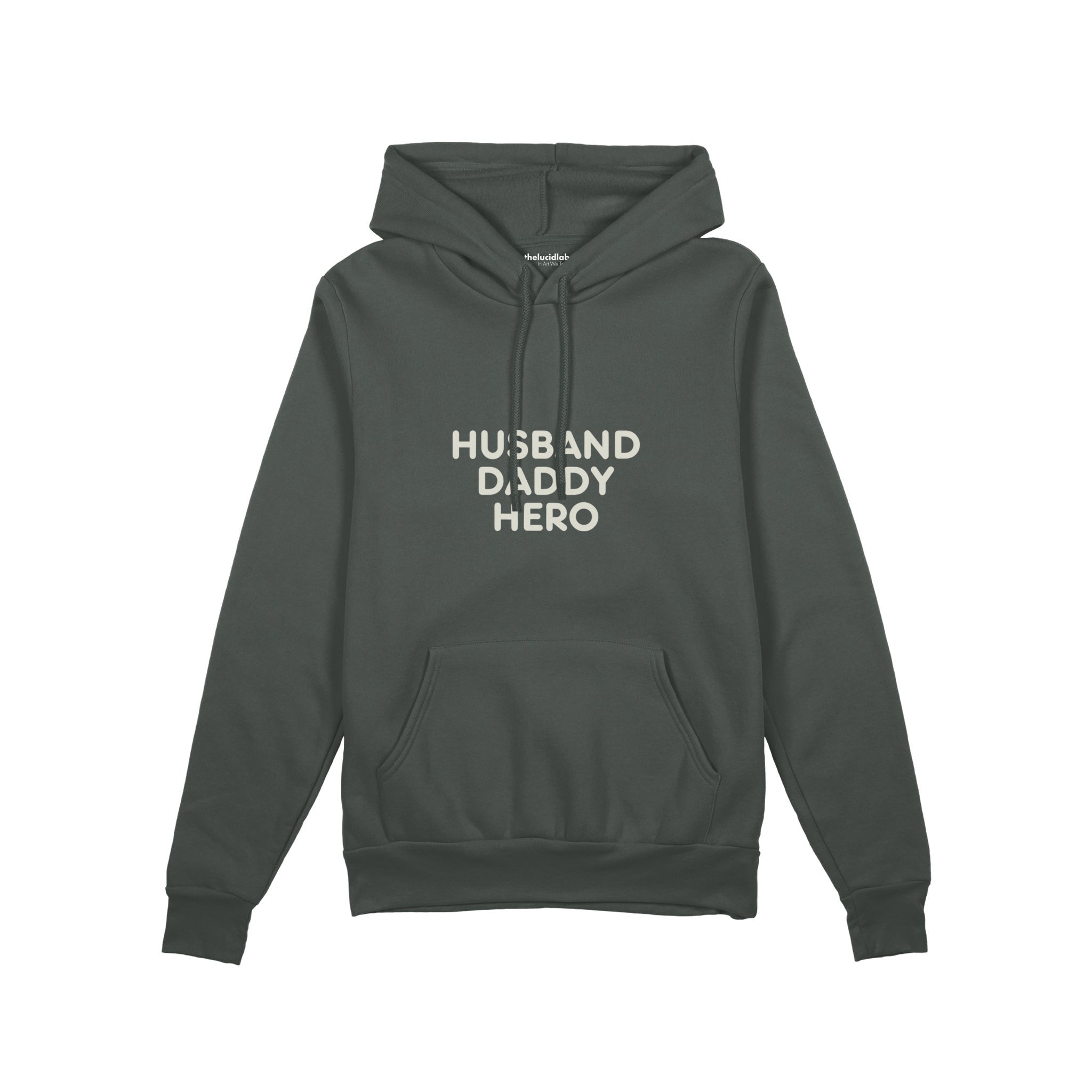 Husband Daddy Hero Oversize Hoodie — Antrasit — ön görünüm