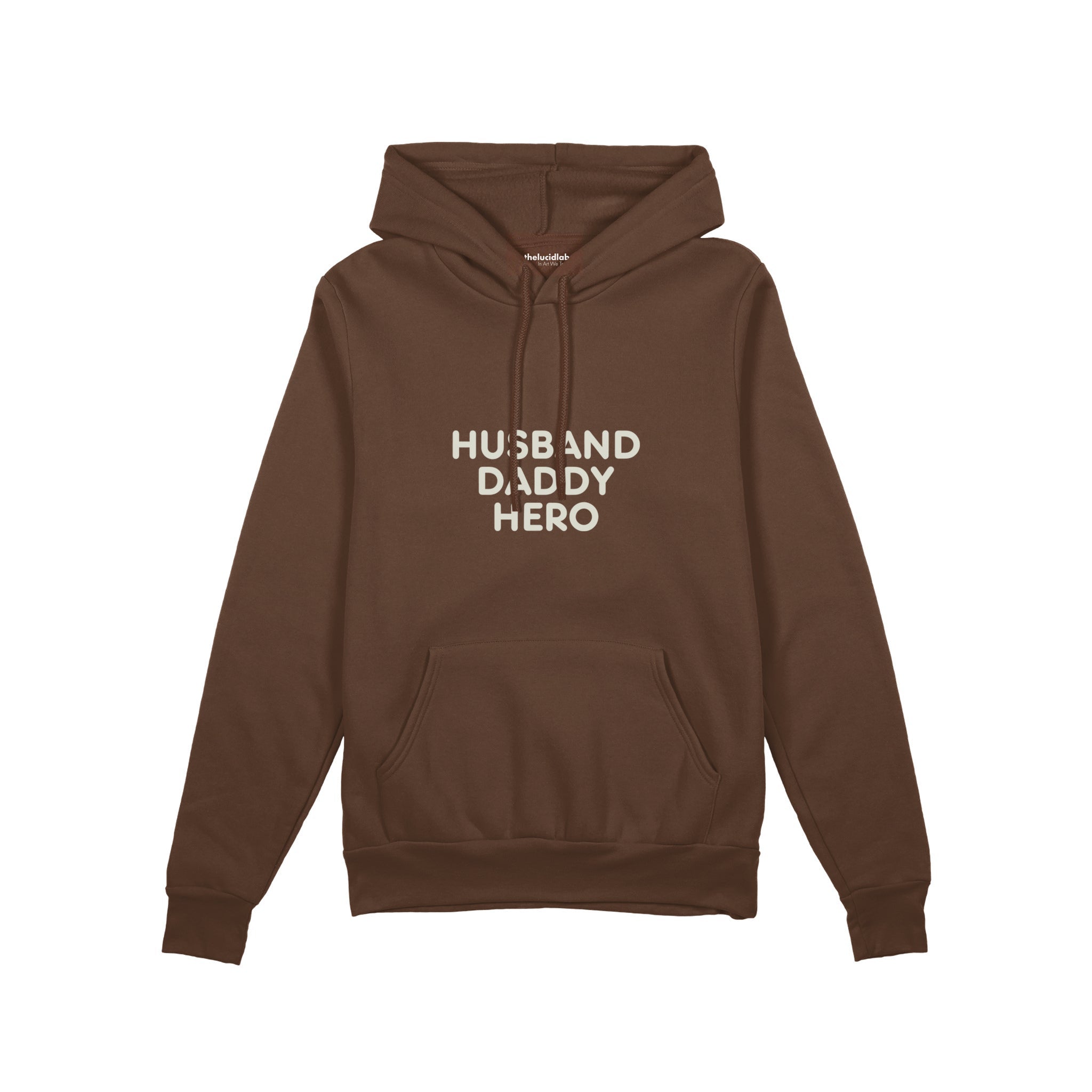 Husband Daddy Hero Oversize Hoodie — Kahverengi — ön görünüm