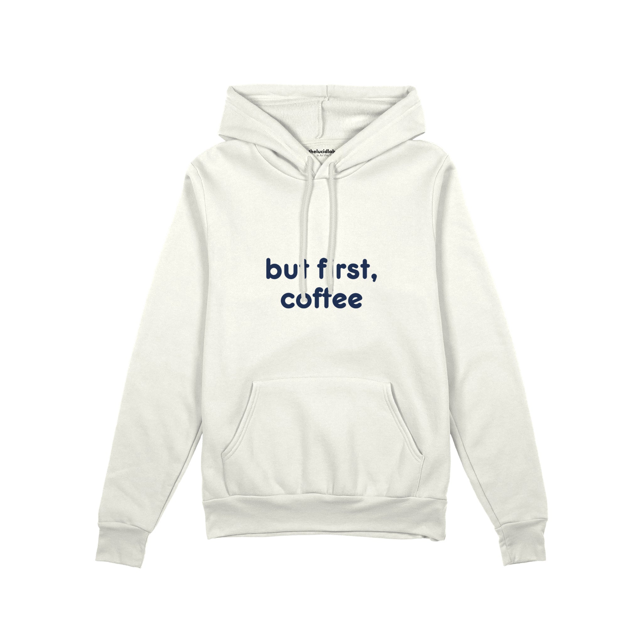 But First, Coffee Oversize Hoodie — Beyaz — ön görünüm