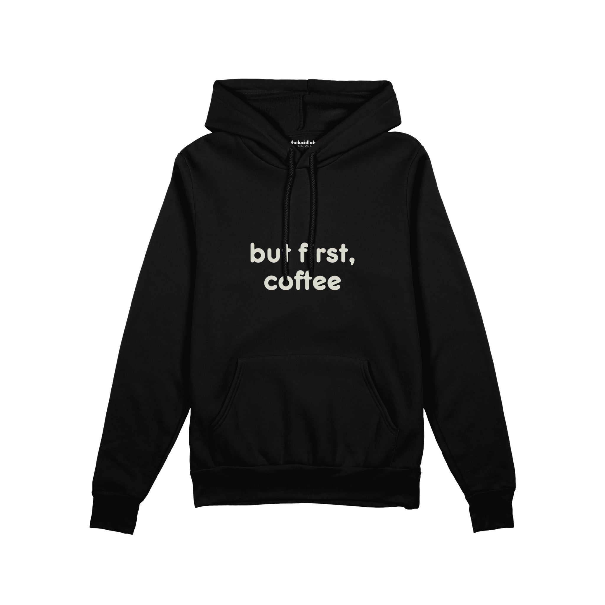 But First, Coffee Oversize Hoodie — Siyah — ön görünüm