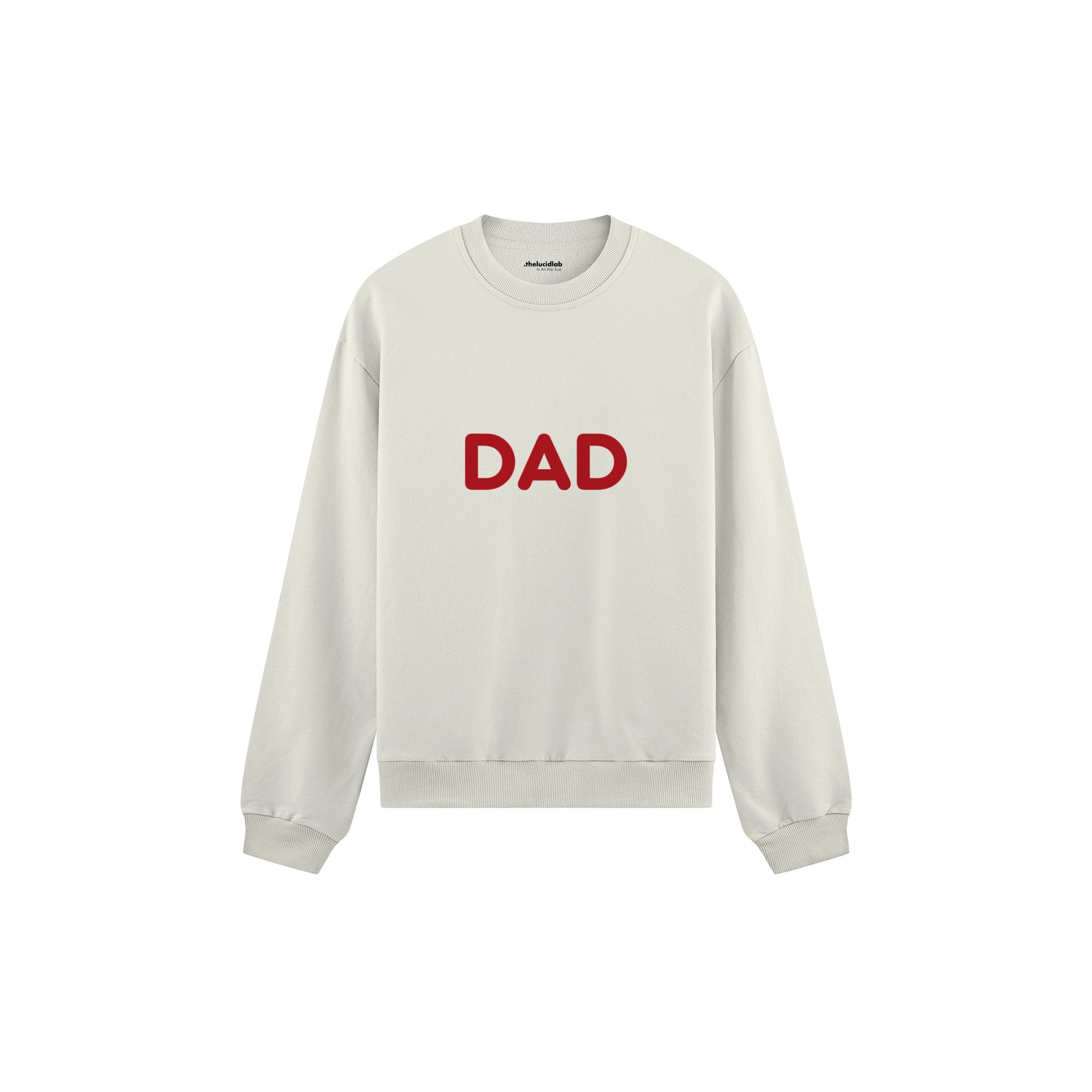 Dad Oversize Sweatshirt — Beyaz — ön görünüm
