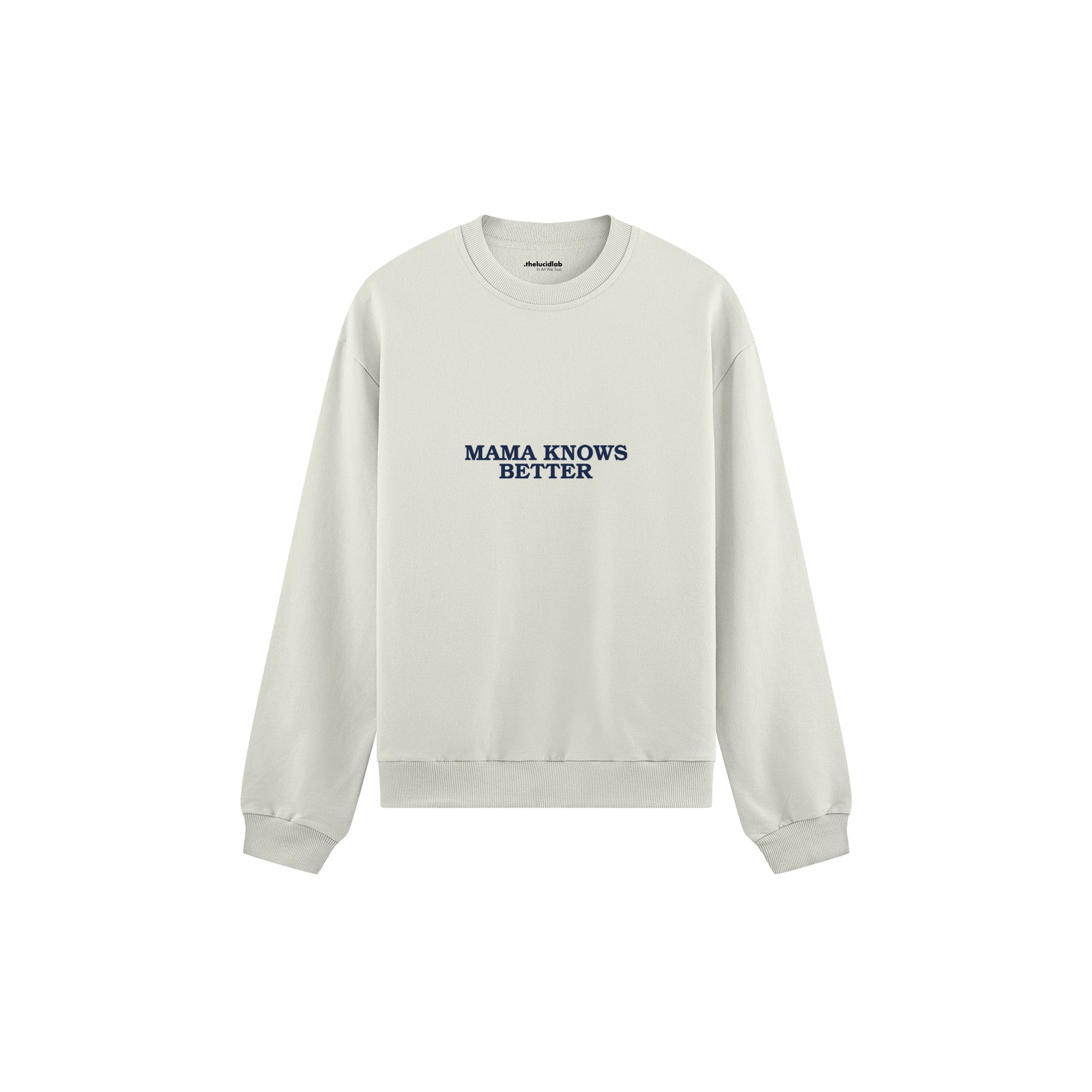 Mama Knows Better Oversize Sweatshirt — Beyaz — ön görünüm