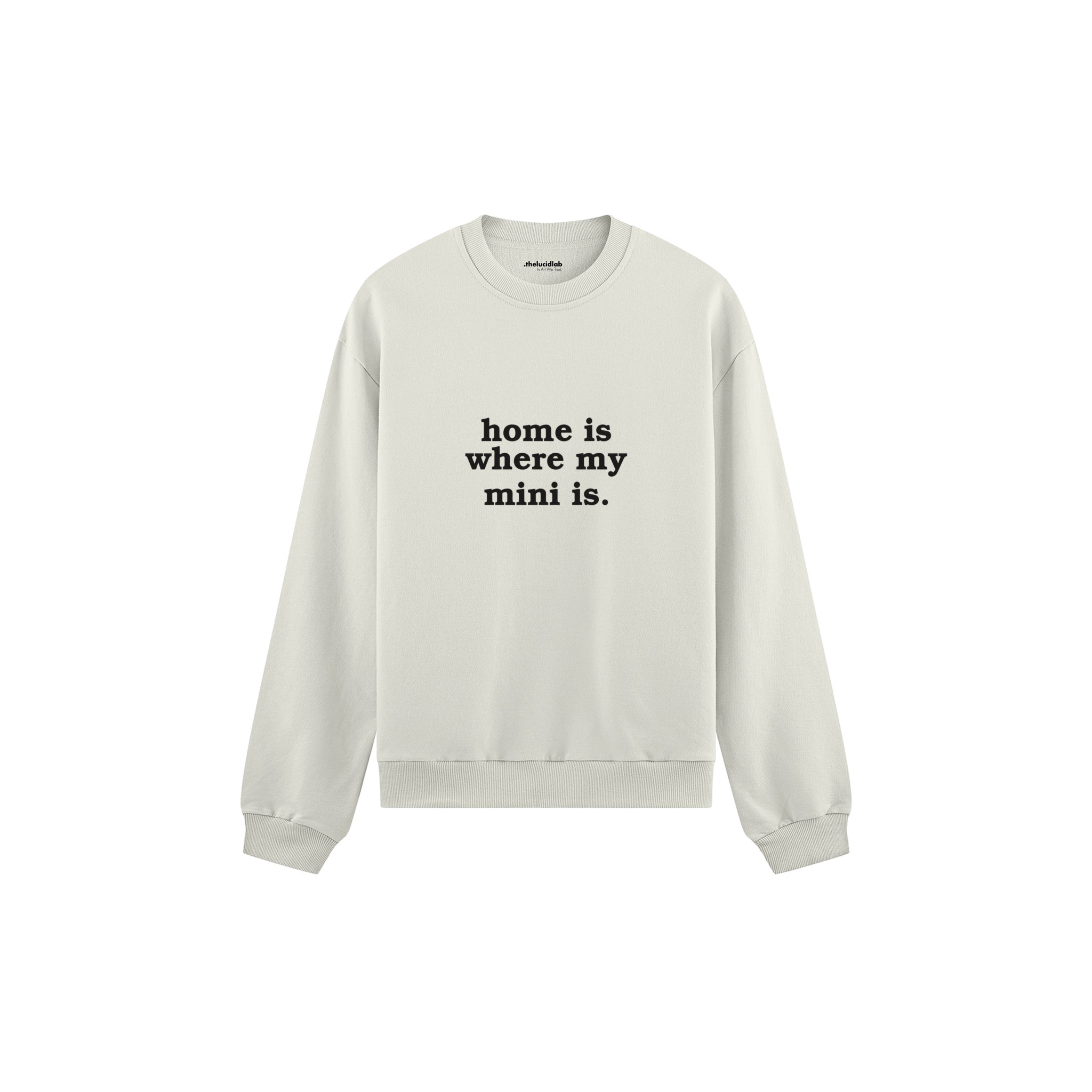 Home Is Where My Mini Is Oversize Sweatshirt — Beyaz — ön görünüm