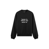 Home Is Where My Mini Is Oversize Sweatshirt — Siyah — ön görünüm