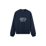 Home Is Where My Mini Is Oversize Sweatshirt — Lacivert — ön görünüm