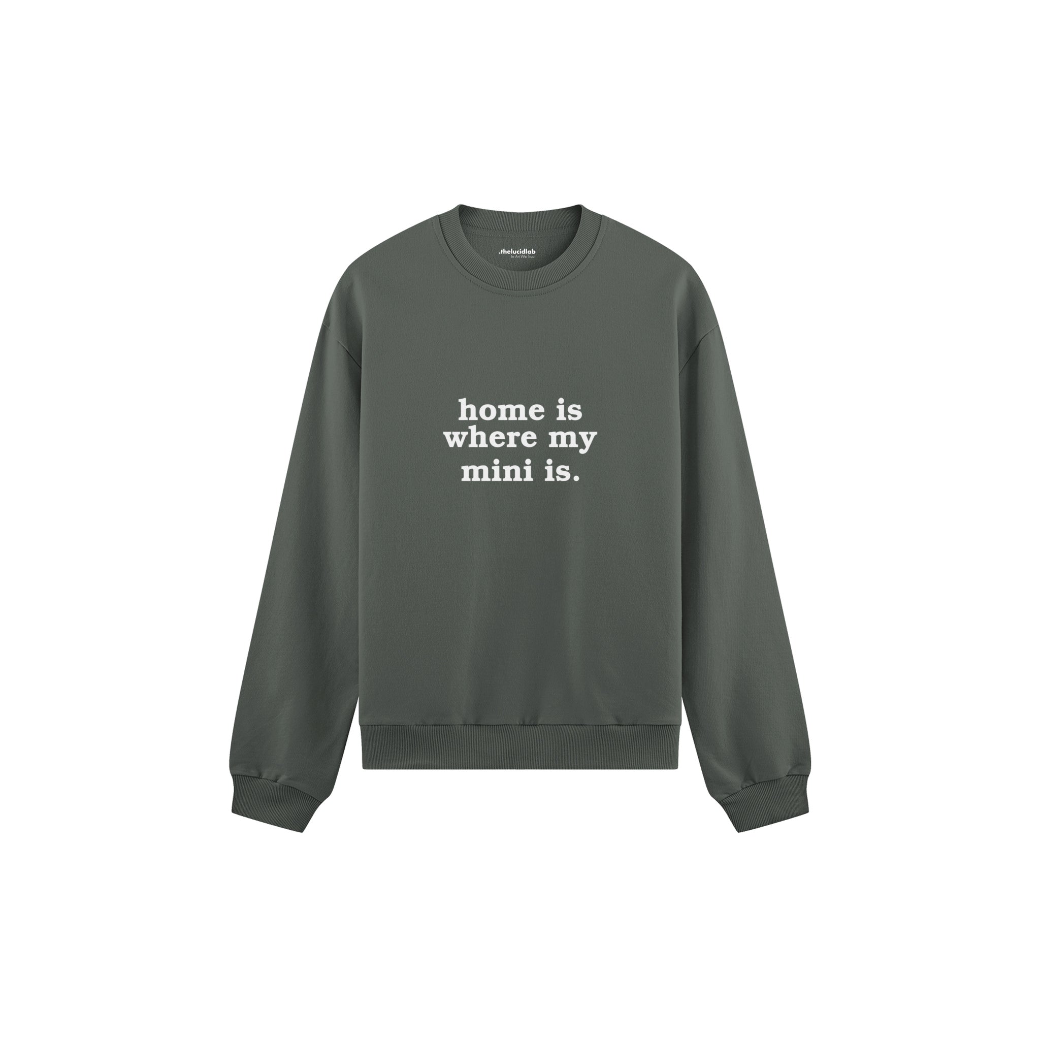 Home Is Where My Mini Is Oversize Sweatshirt — Antrasit — ön görünüm