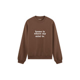 Home Is Where My Mini Is Oversize Sweatshirt — Kahverengi — ön görünüm