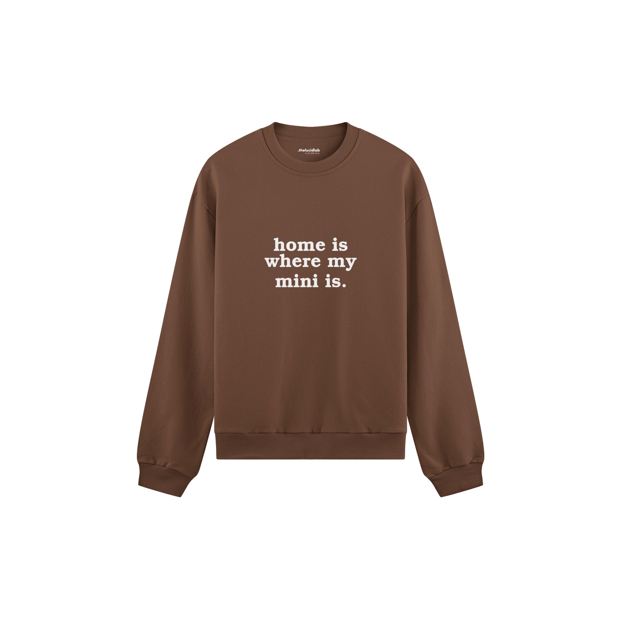 Home Is Where My Mini Is Oversize Sweatshirt — Kahverengi — ön görünüm
