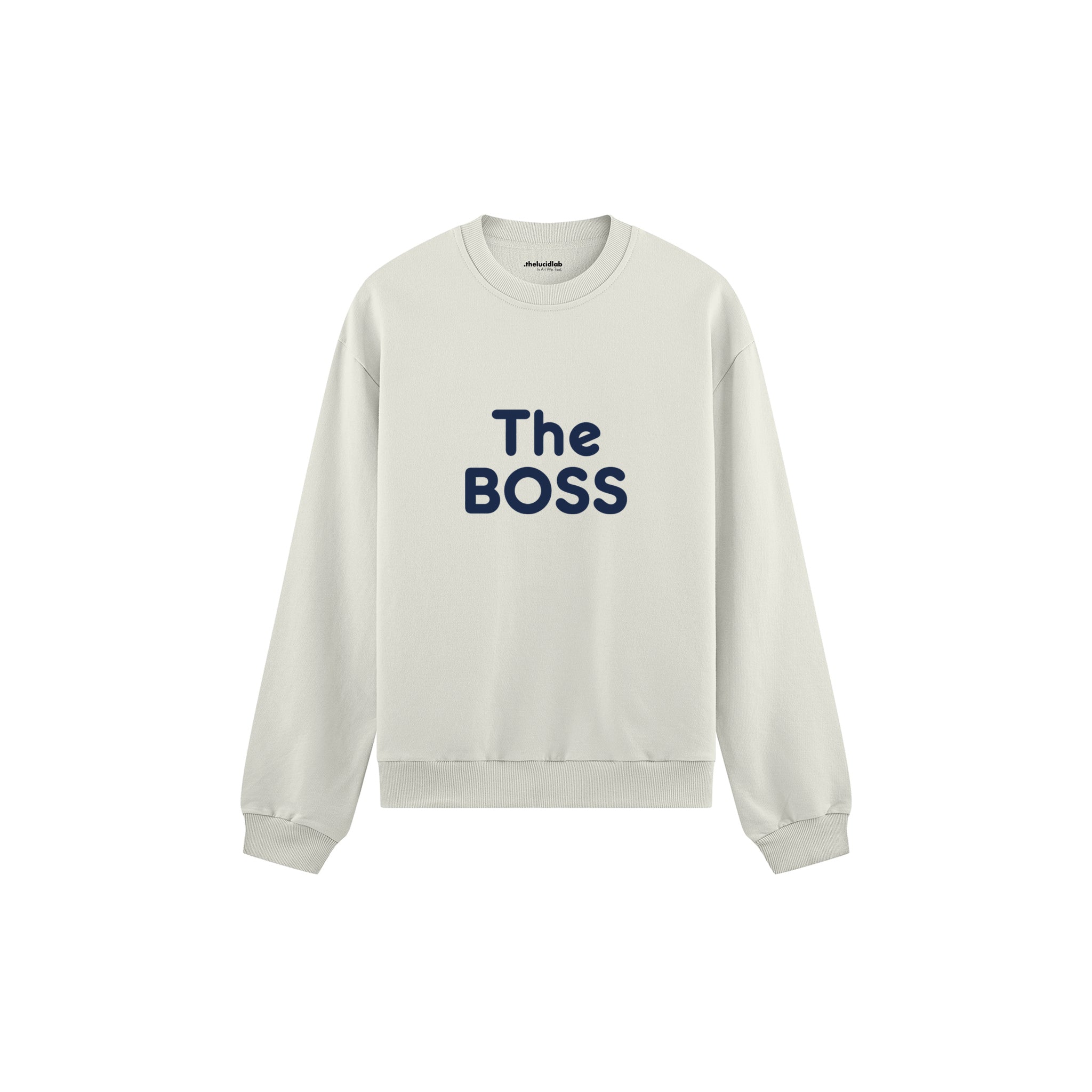 The Boss Oversize Sweatshirt — Beyaz — ön görünüm