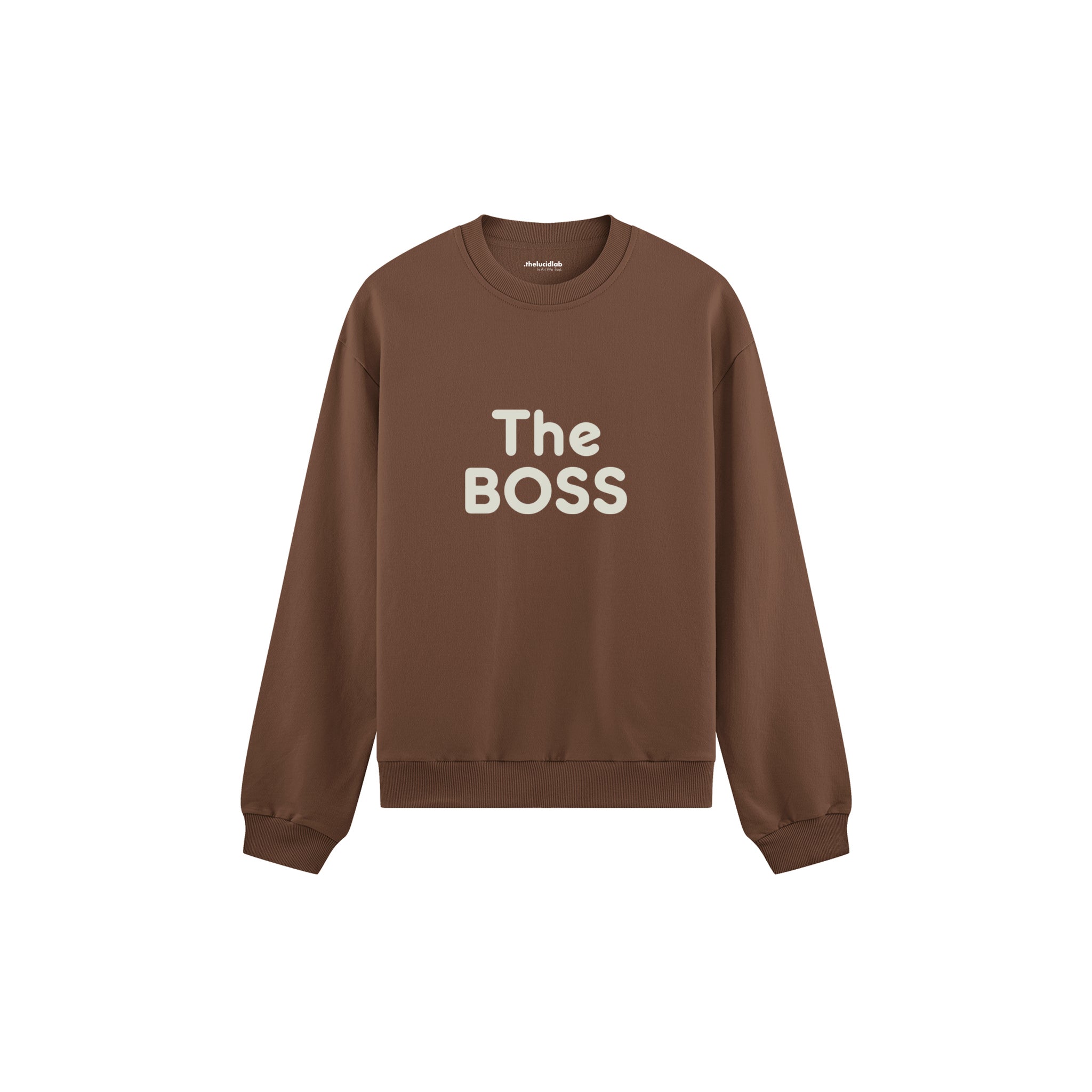 The Boss Oversize Sweatshirt — Kahverengi — ön görünüm