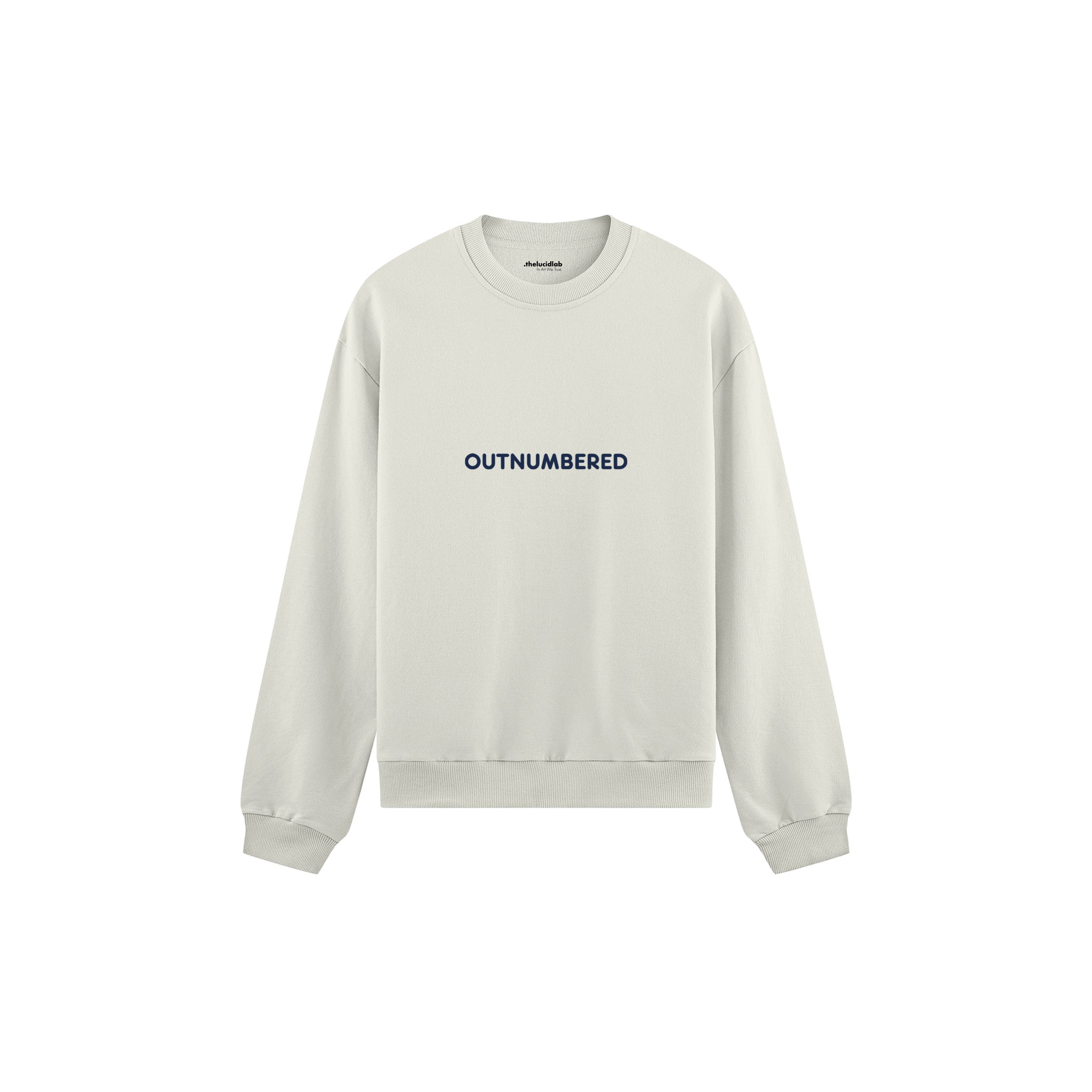 Outnumbered Oversize Sweatshirt — Beyaz — ön görünüm