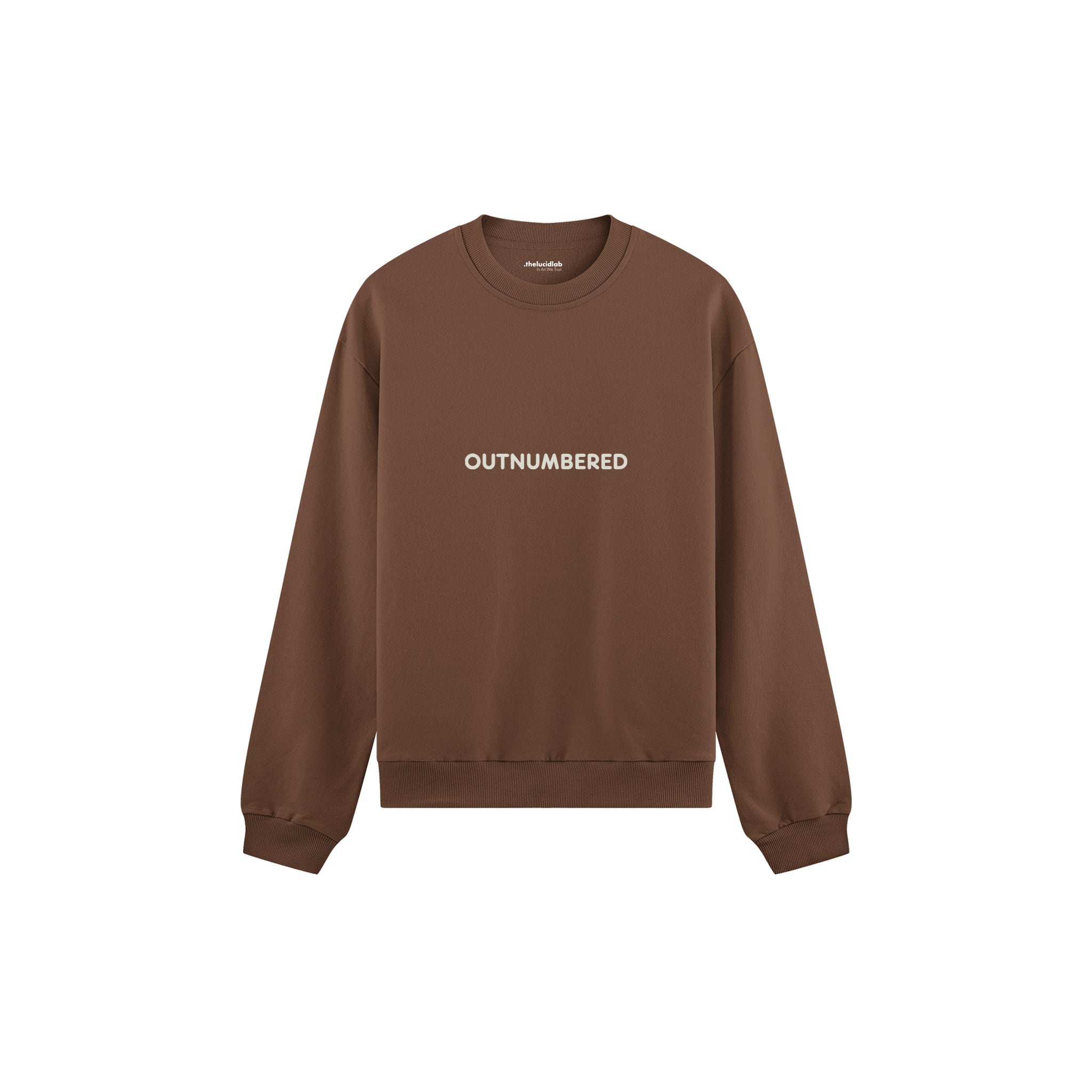 Outnumbered Oversize Sweatshirt — Kahverengi — ön görünüm