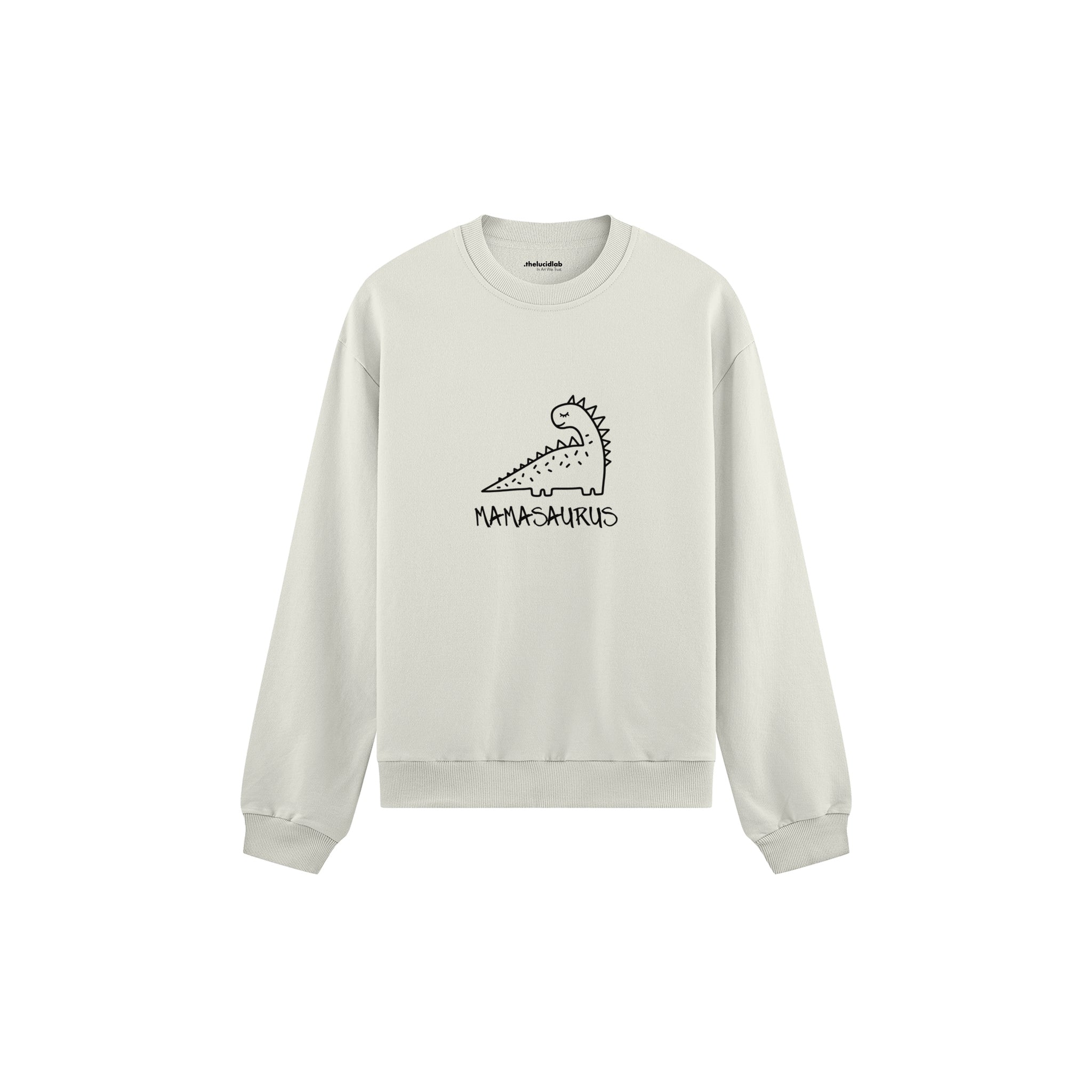 Mamasaurus Oversize Sweatshirt — Beyaz — ön görünüm