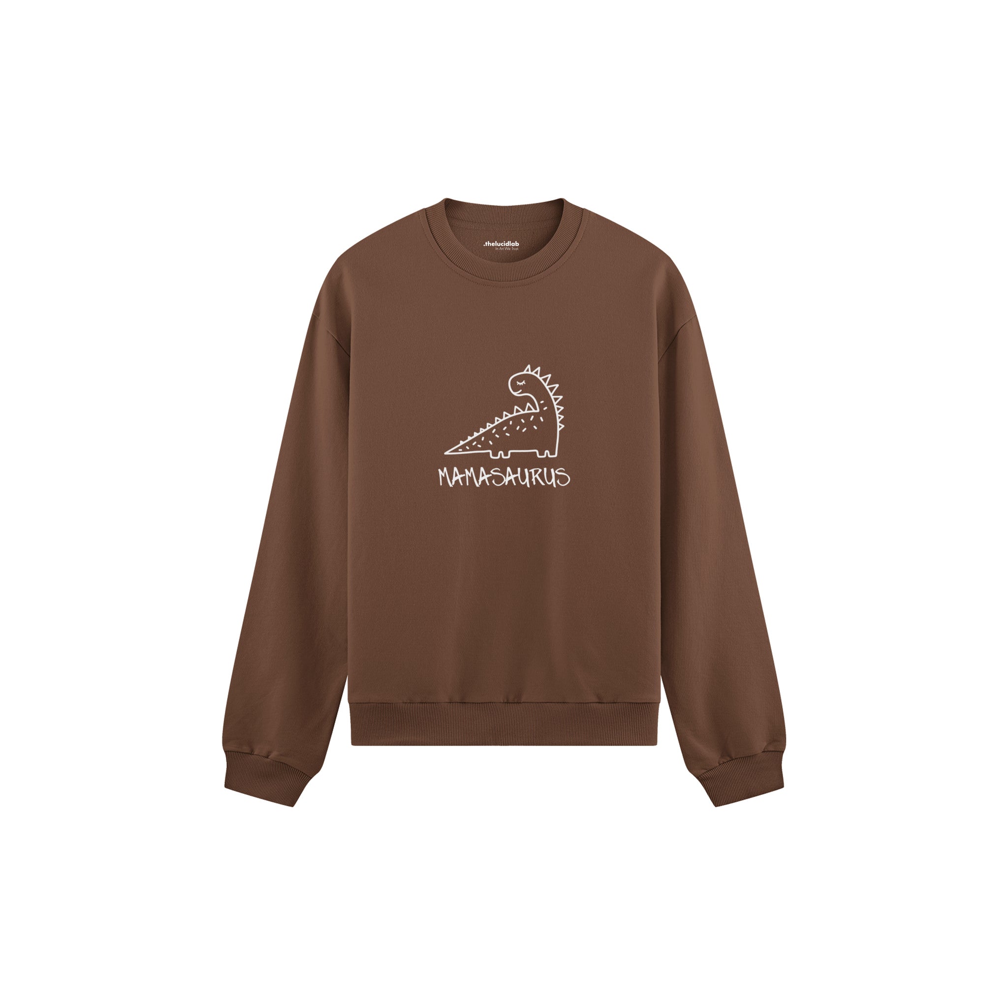 Mamasaurus Oversize Sweatshirt — Kahverengi — ön görünüm