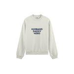 Husband Daddy Hero Oversize Sweatshirt — Beyaz — ön görünüm