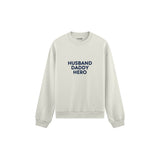 Husband Daddy Hero Oversize Sweatshirt — Beyaz — ön görünüm