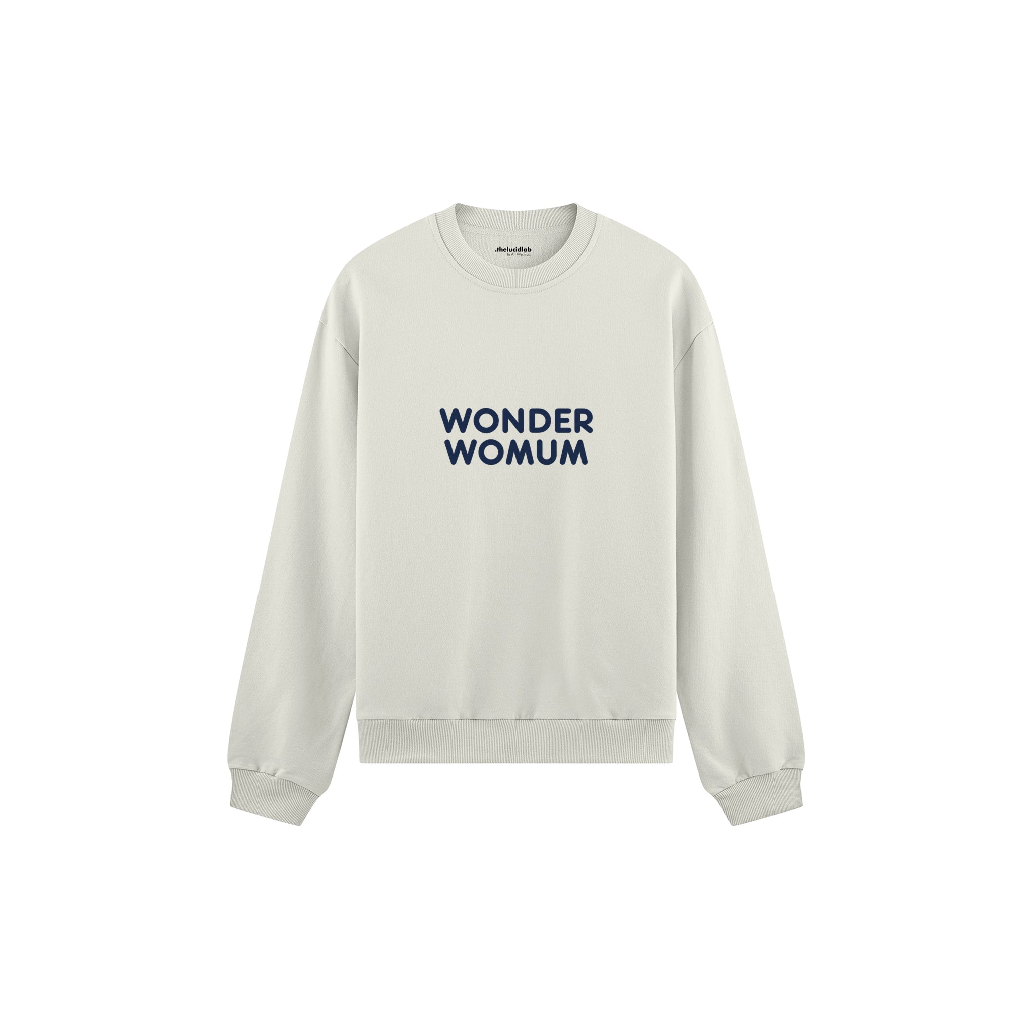 Wonderwomum Oversize Sweatshirt — Beyaz — ön görünüm