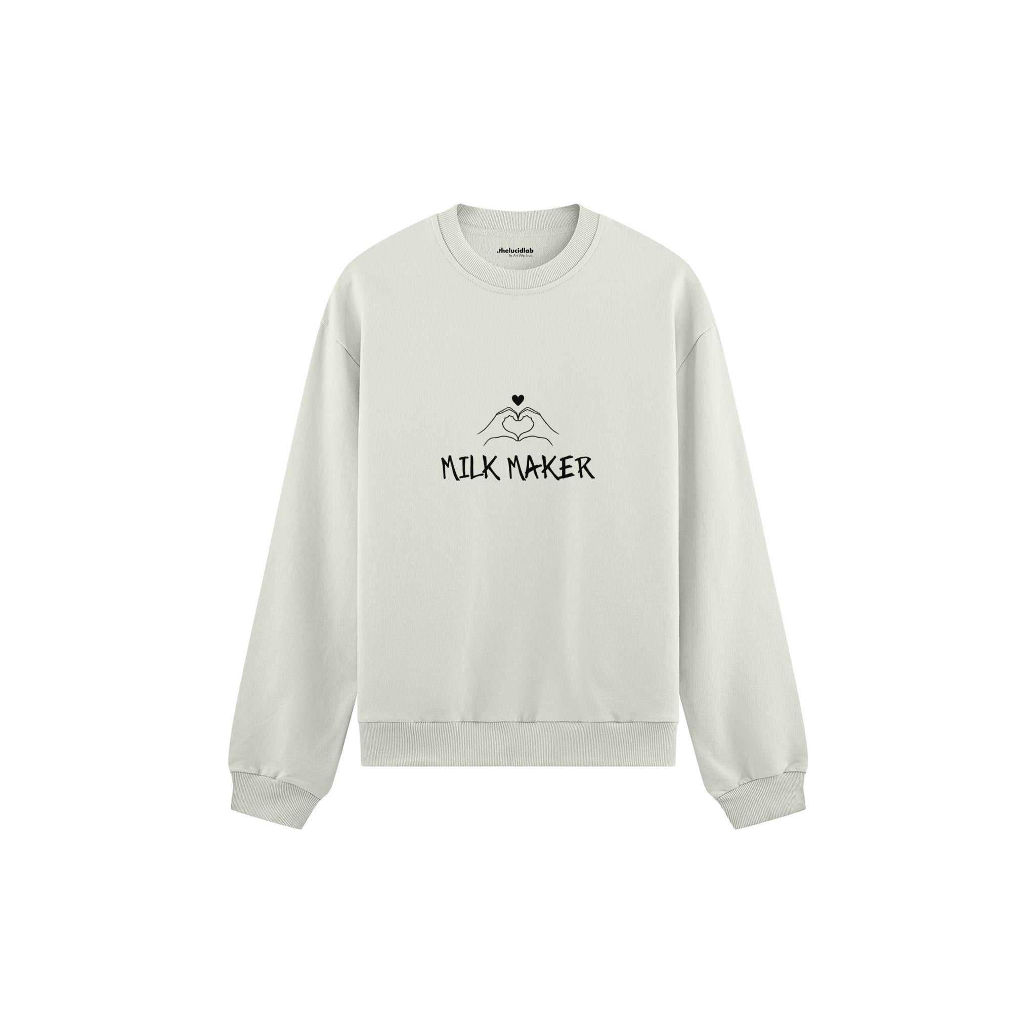 Milk Maker Oversize Sweatshirt — Beyaz — ön görünüm