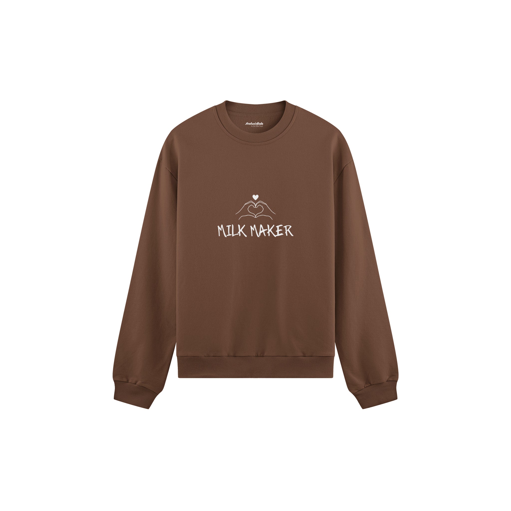 Milk Maker Oversize Sweatshirt — Kahverengi — ön görünüm