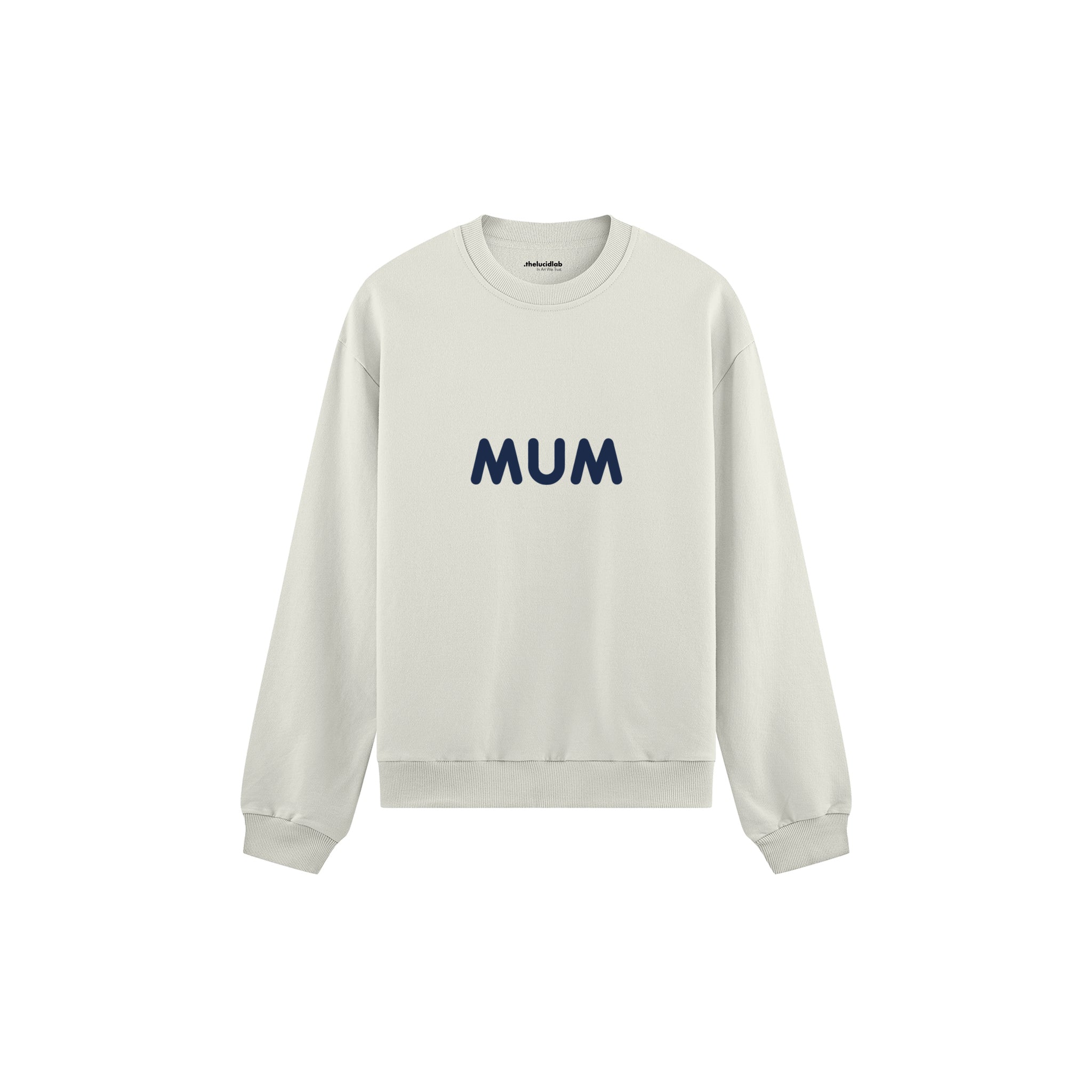 Mum Oversize Sweatshirt — Beyaz — ön görünüm