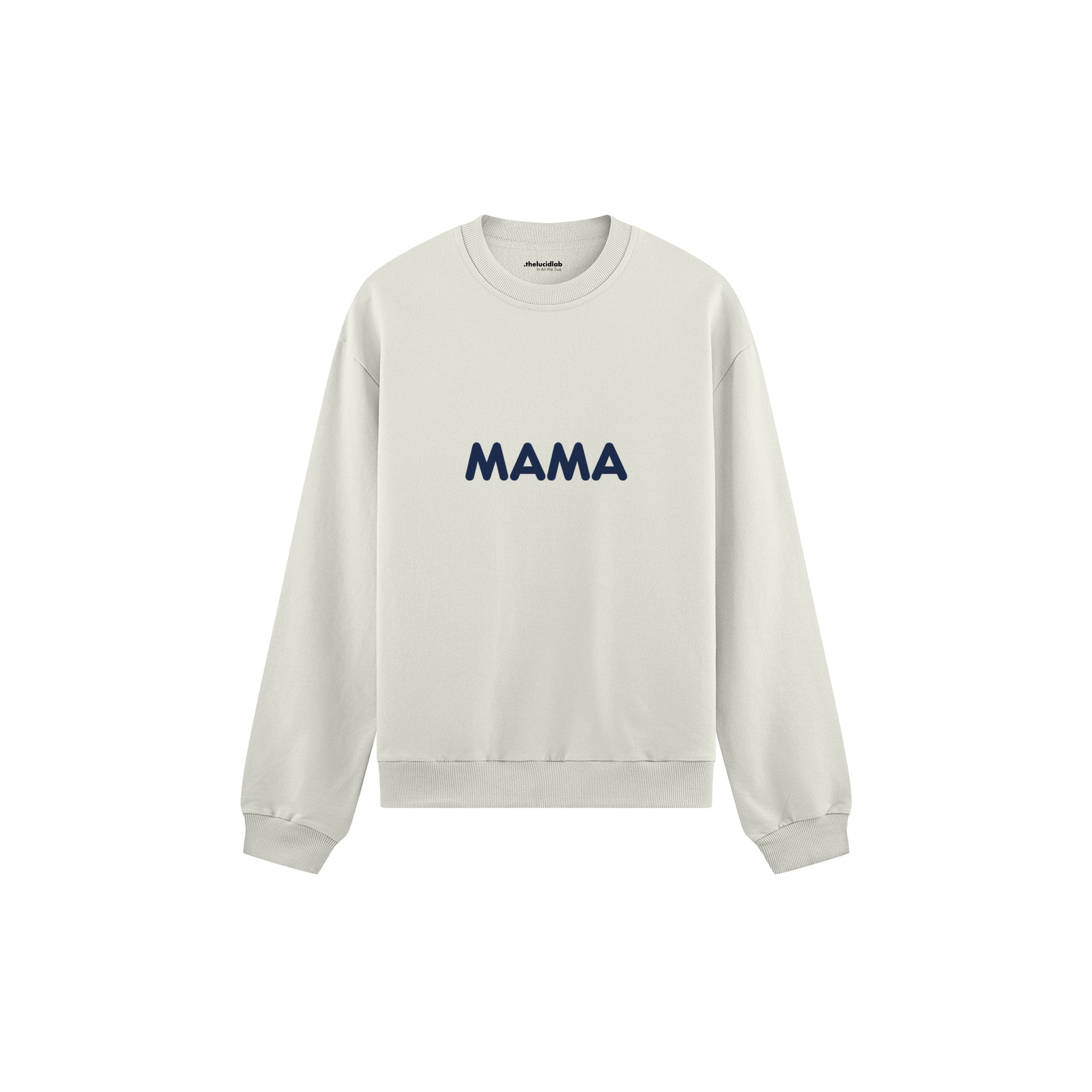 Mama Oversize Sweatshirt — Beyaz — ön görünüm