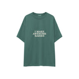 I Make Awesome Babies Oversize Tişört — Yeşil — ön görünüm