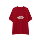 I Make Awesome Babies Oversize Tişört — Kırmızı — ön görünüm