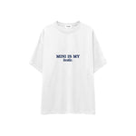 Mini Is My Bestie Oversize Tişört — Beyaz — ön görünüm