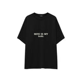 Mini Is My Bestie Oversize Tişört — Siyah — ön görünüm