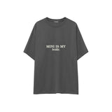 Mini Is My Bestie Oversize Tişört — Antrasit — ön görünüm