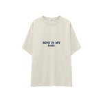 Mini Is My Bestie Oversize Tişört — Ekru — ön görünüm