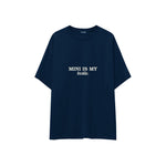Mini Is My Bestie Oversize Tişört — Lacivert — ön görünüm