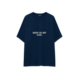 Mini Is My Bestie Oversize Tişört — Lacivert — ön görünüm