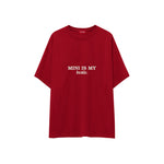 Mini Is My Bestie Oversize Tişört — Kırmızı — ön görünüm