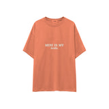 Mini Is My Bestie Oversize Tişört — Somon — ön görünüm