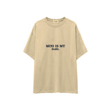 Mini Is My Bestie Oversize Tişört — Krem — ön görünüm