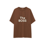 The Boss Oversize Tişört — Kahverengi — ön görünüm