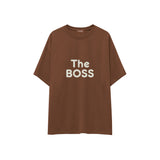 The Boss Oversize Tişört — Kahverengi — ön görünüm