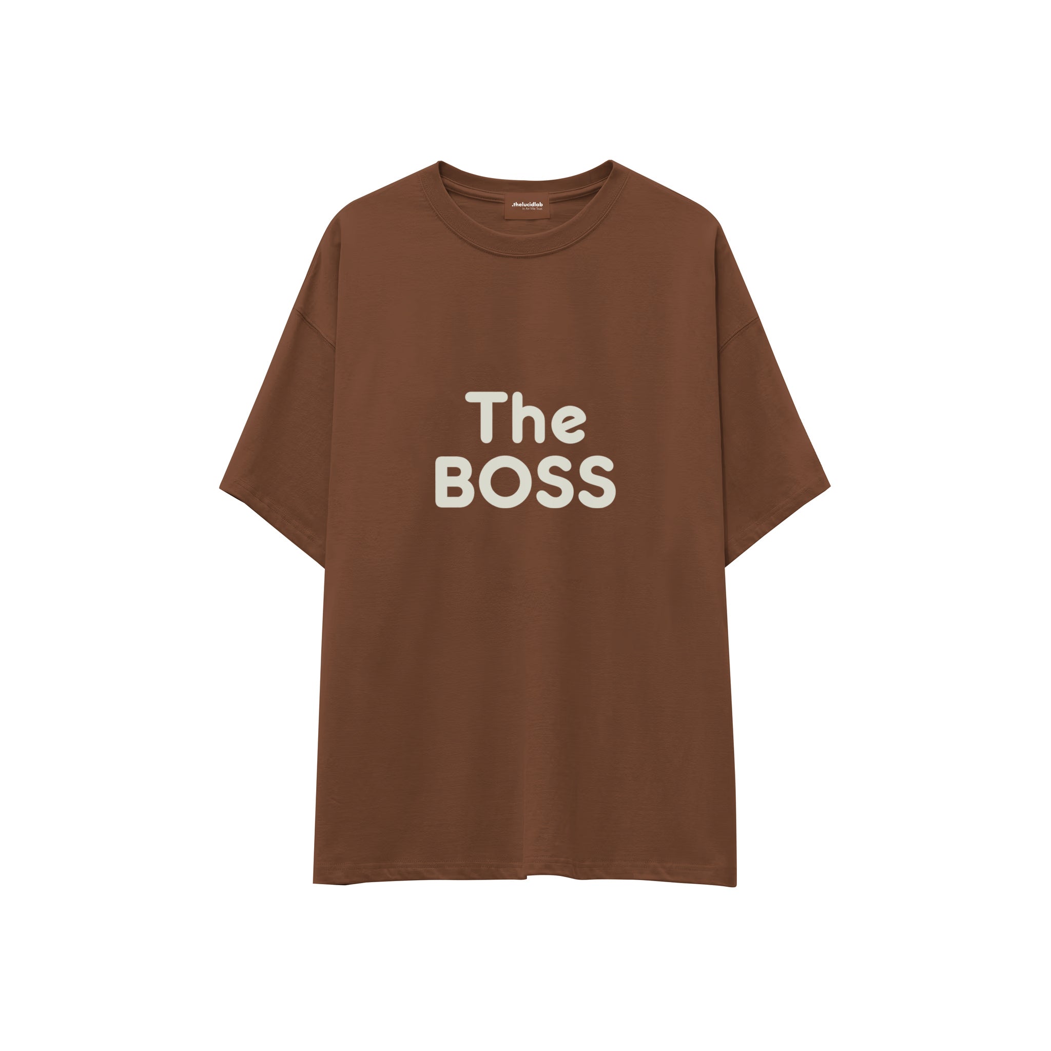 The Boss Oversize Tişört — Kahverengi — ön görünüm