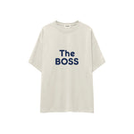 The Boss Oversize Tişört — Ekru — ön görünüm