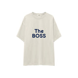 The Boss Oversize Tişört — Ekru — ön görünüm