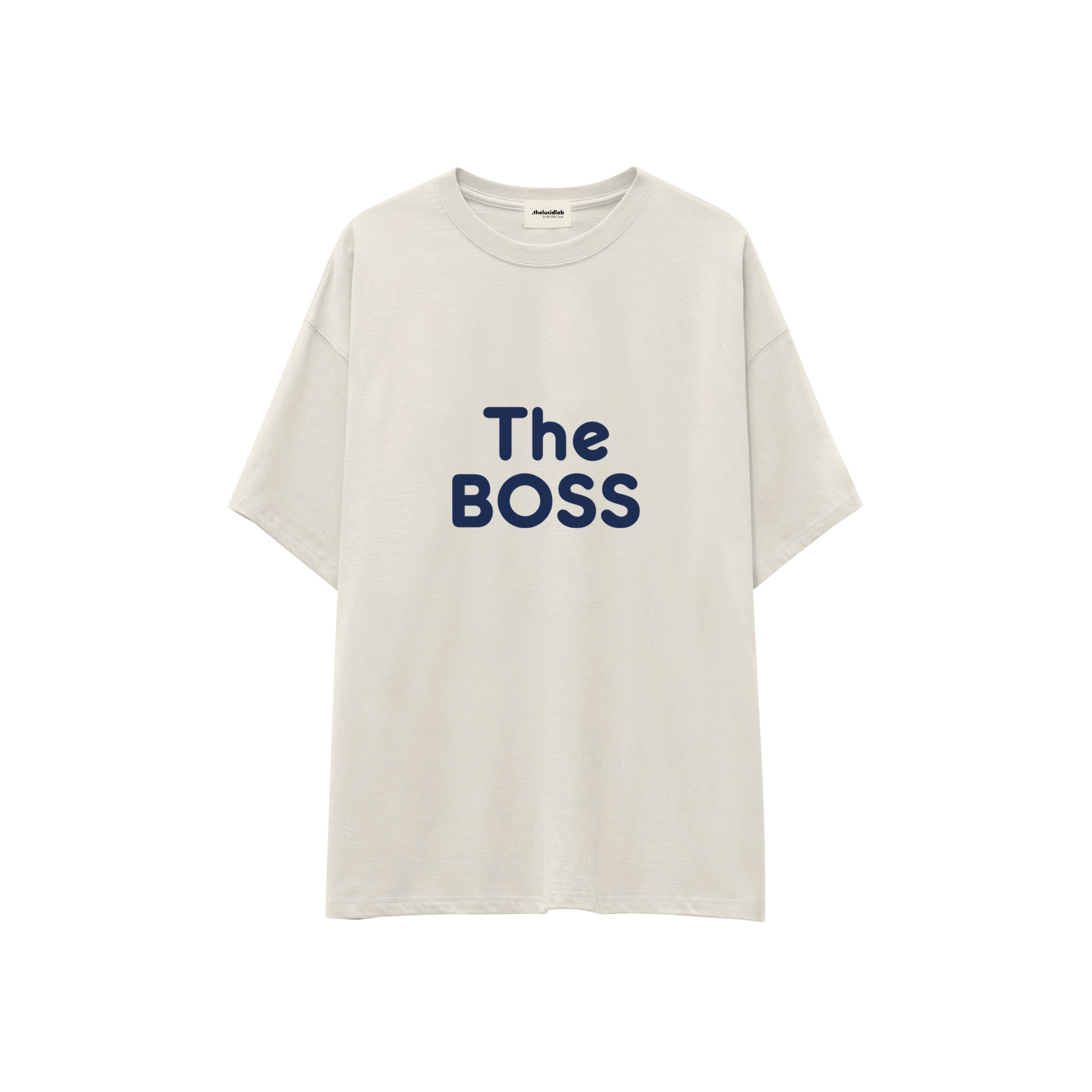 The Boss Oversize Tişört — Ekru — ön görünüm