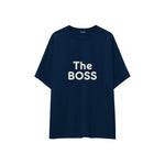 The Boss Oversize Tişört — Lacivert — ön görünüm